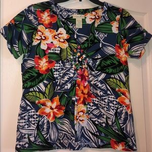 Caribbean Joe floral top